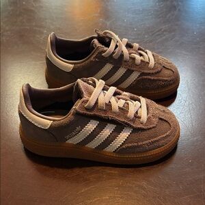 Adidas Kids Rubber Soled Sneakers in Brown and White